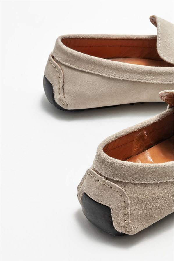 Bej deri erkek günlük ayakkabı, günlük kullanım için - Elle Shoes
