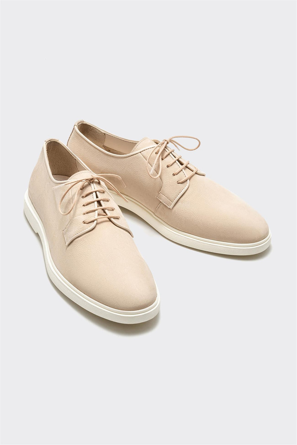Bej deri erkek günlük ayakkabı, günlük kullanım için - Elle Shoes