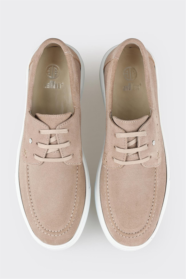 Bej deri erkek günlük ayakkabı, günlük kullanım için - Elle Shoes