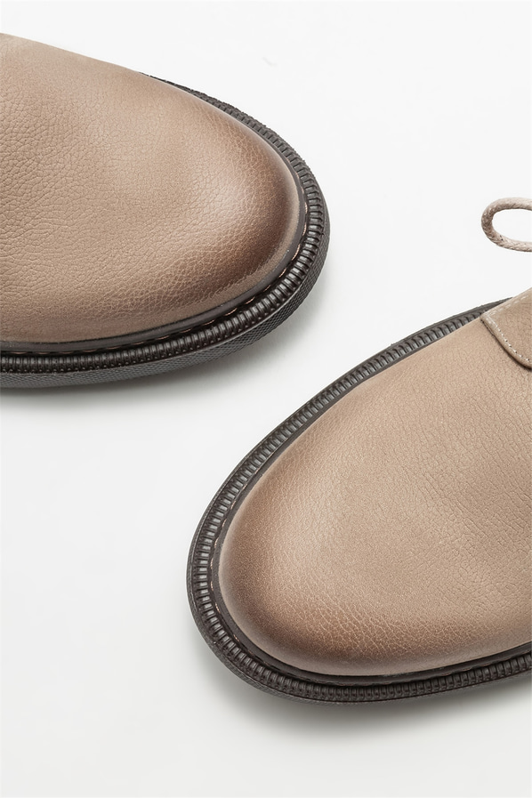 Bej deri erkek günlük ayakkabı, günlük kullanım için - Elle Shoes