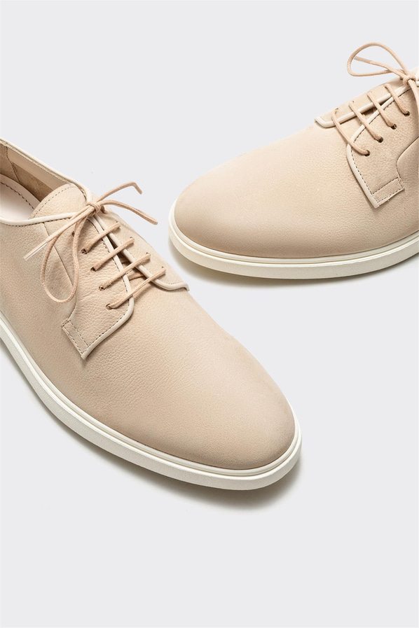 Bej deri erkek günlük ayakkabı, günlük kullanım için - Elle Shoes