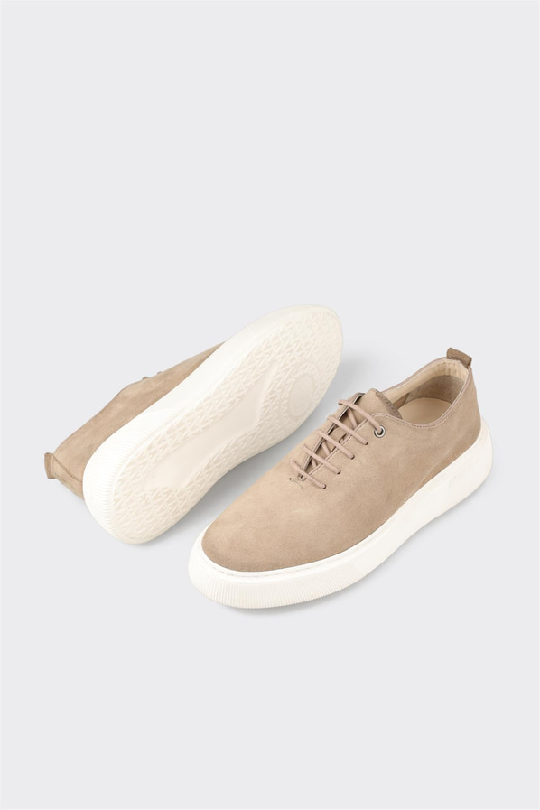 Bej deri erkek günlük ayakkabı, günlük kullanım için - Elle Shoes