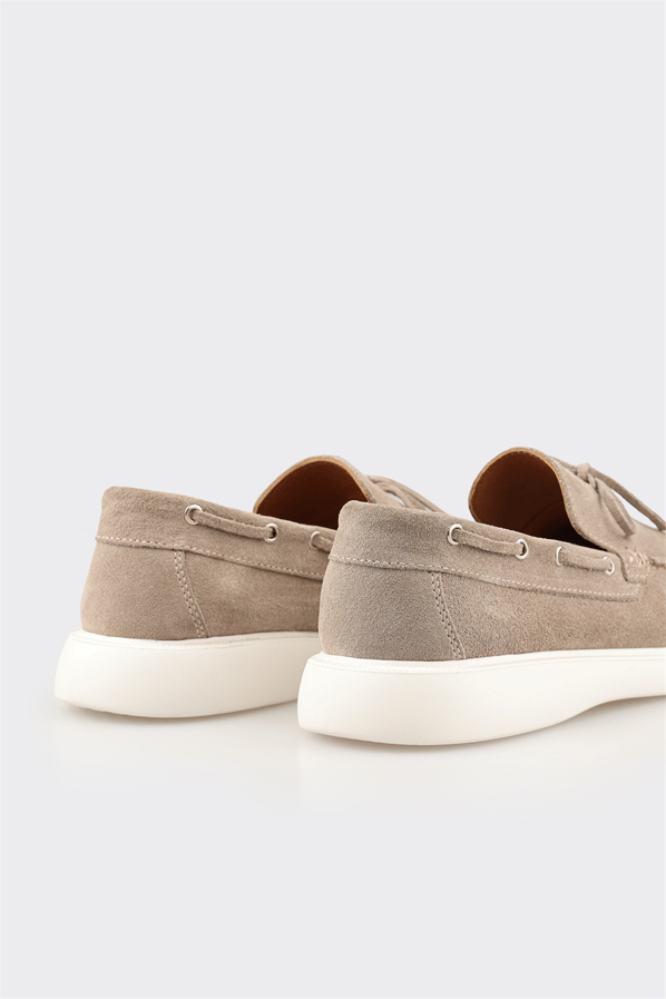 Bej deri erkek loafer, günlük kullanım için - Elle Shoes