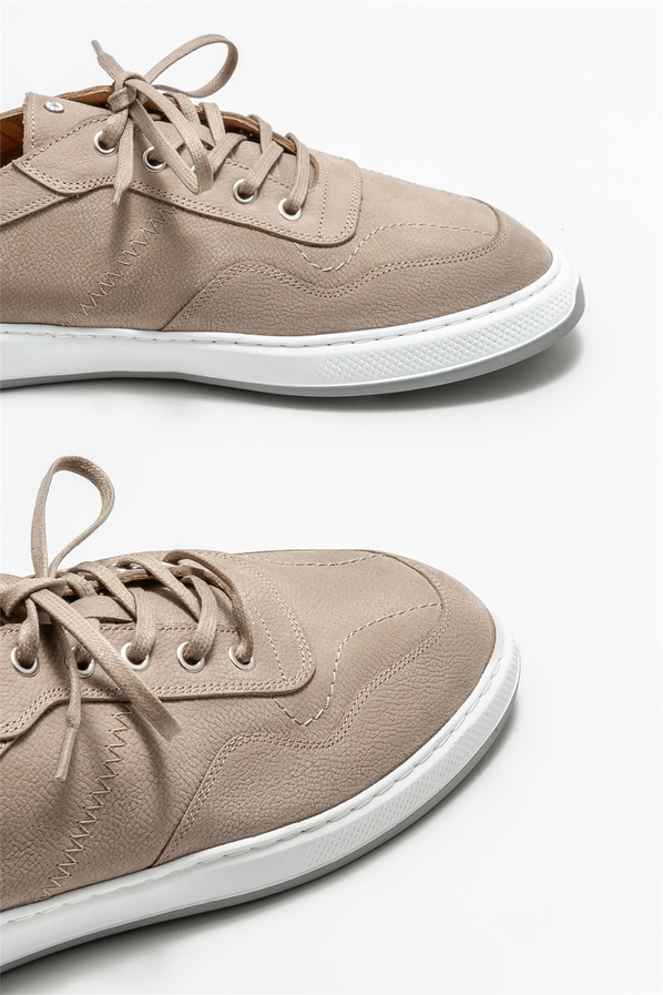 Bej deri erkek günlük ayakkabı, günlük kullanım için - Elle Shoes