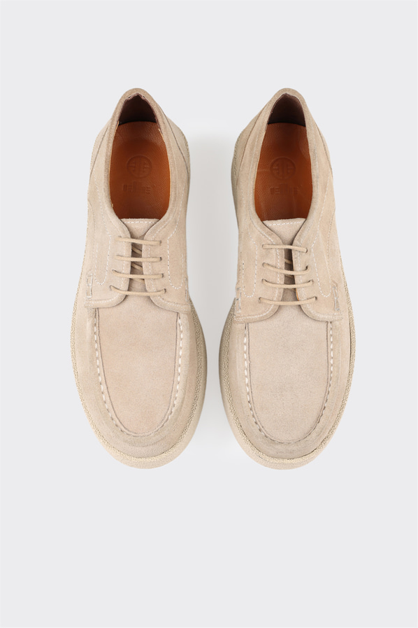 Bej deri erkek günlük ayakkabı, günlük kullanım için - Elle Shoes