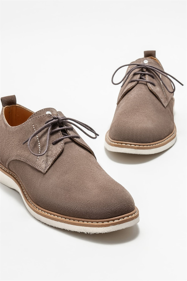 Bej deri erkek günlük ayakkabı, günlük kullanım için - Elle Shoes