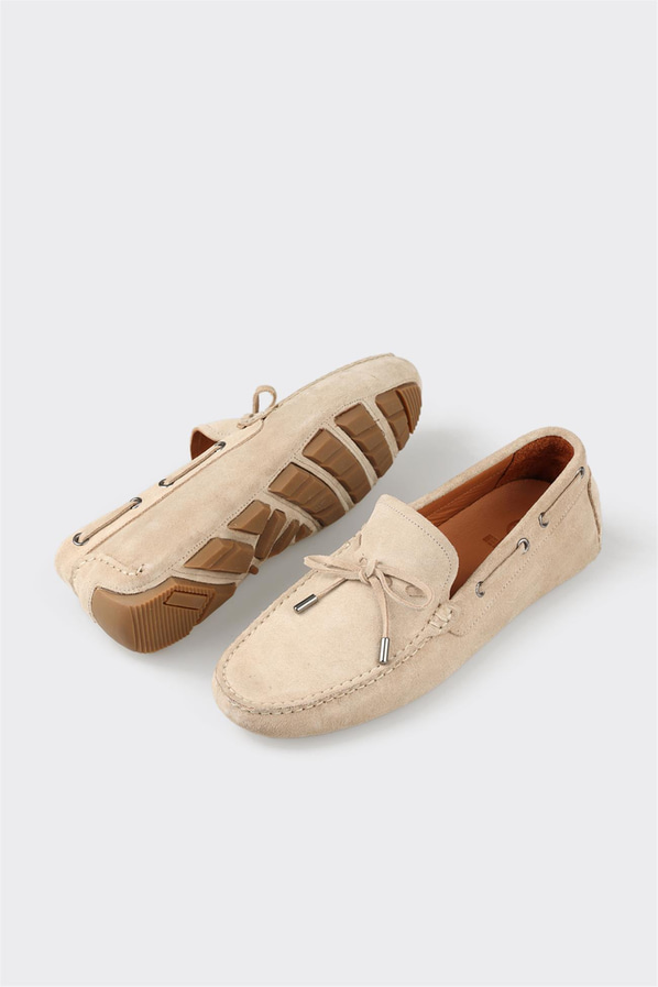 Bej deri erkek loafer - Elle Shoes