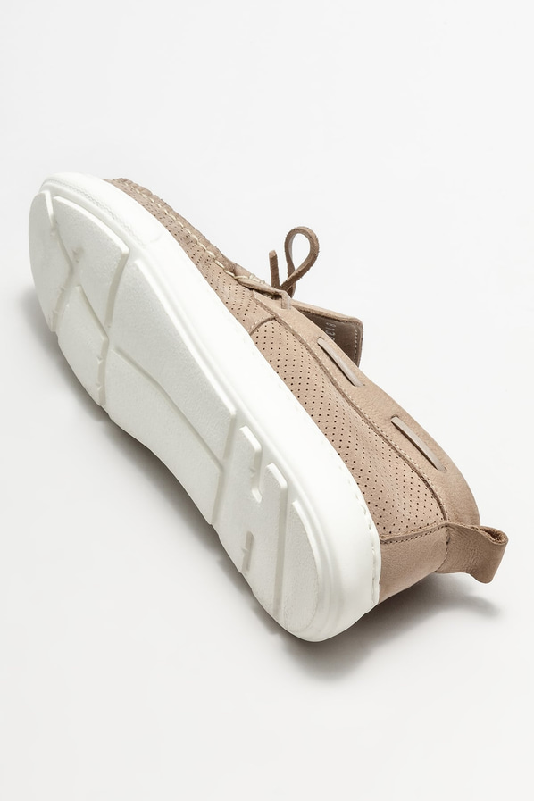 Bej Deri Erkek Loafer