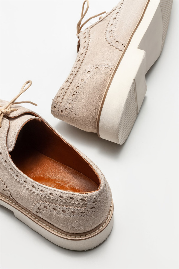 Bej deri erkek loafer - Elle Shoes