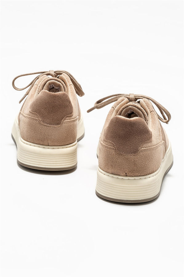 Bej deri erkek spor ayakkabı - Elle Shoes