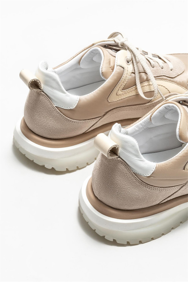 Bej deri erkek spor ayakkabı - Elle Shoes