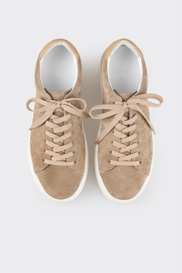 Bej deri erkek spor ayakkabı - Elle Shoes