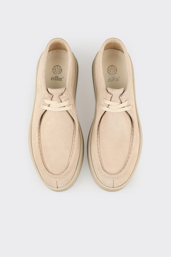 Bej deri erkek spor ayakkabı - Elle Shoes