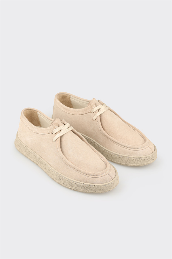 Bej deri erkek spor ayakkabı - Elle Shoes