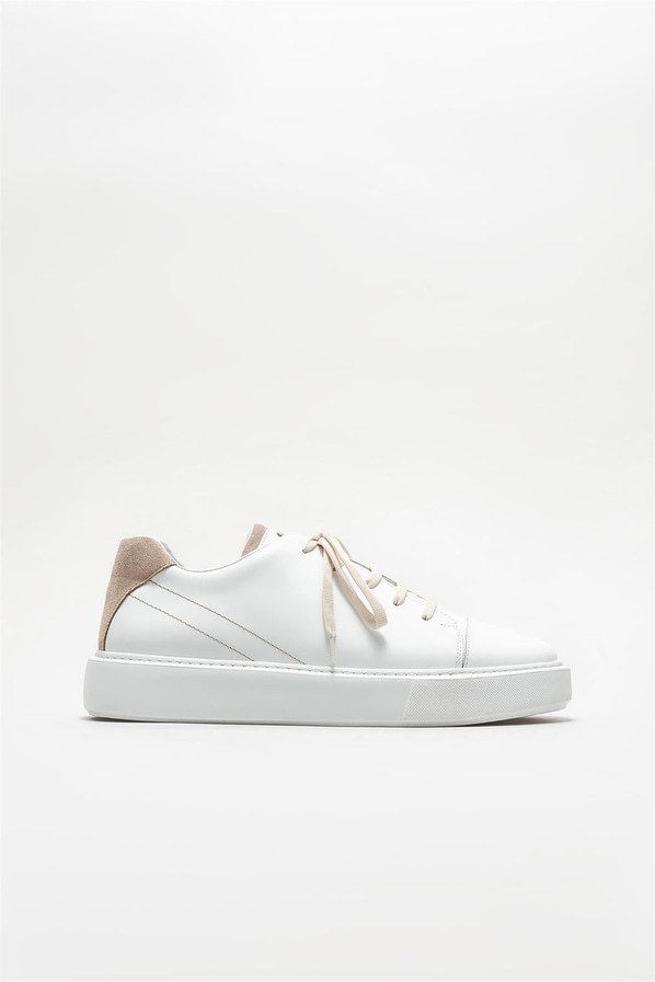 Bej deri erkek spor ayakkabı - Elle Shoes