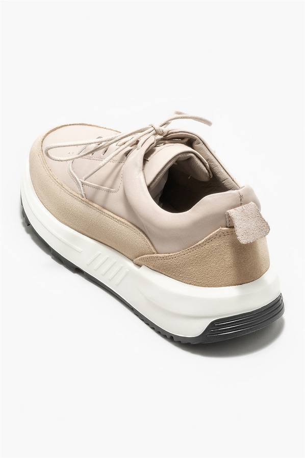 Bej deri erkek spor ayakkabı - Elle Shoes