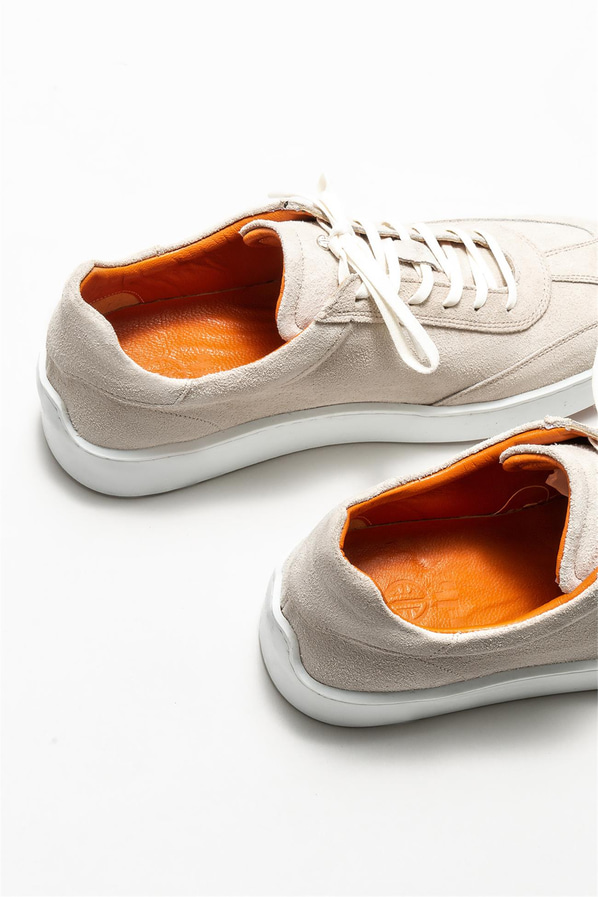 Bej deri erkek spor ayakkabı - Elle Shoes