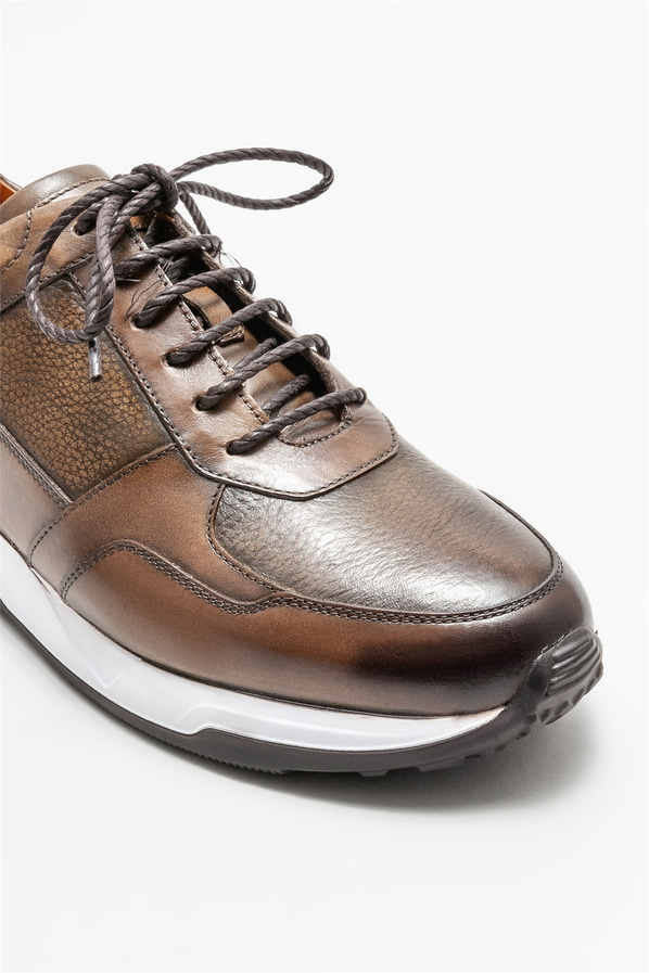 Bej deri erkek spor ayakkabı - Elle Shoes