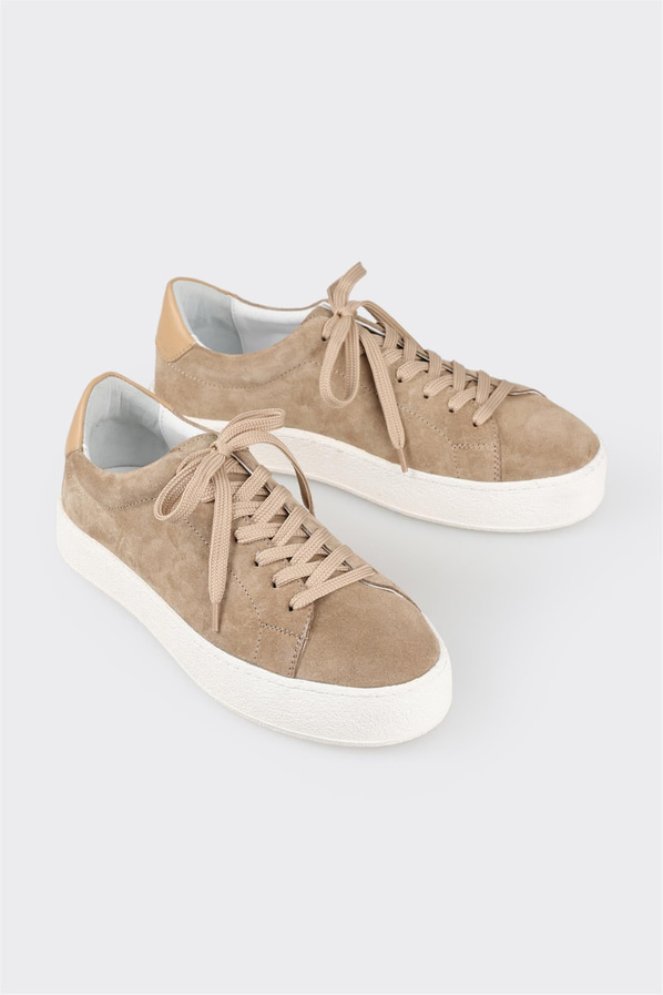 Bej deri erkek spor ayakkabı - Elle Shoes