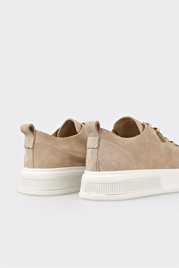 Bej Deri Erkek Spor Ayakkabı