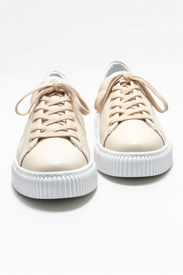 Bej deri erkek spor ayakkabı - Elle Shoes