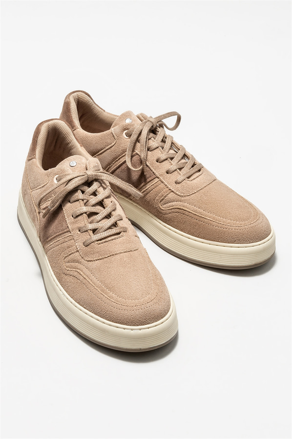 Bej deri erkek spor ayakkabı - Elle Shoes