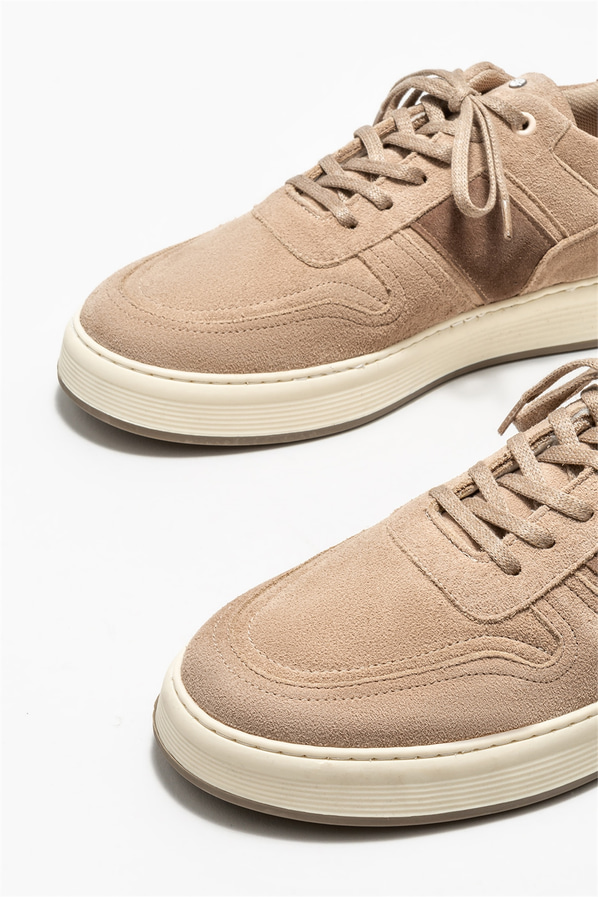 Bej deri erkek spor ayakkabı - Elle Shoes