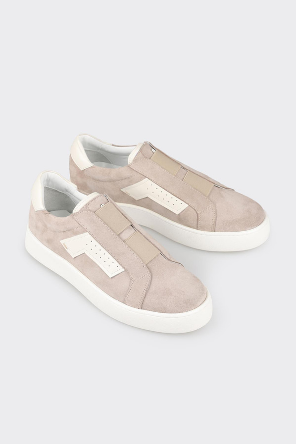 Bej deri erkek spor ayakkabı - Elle Shoes