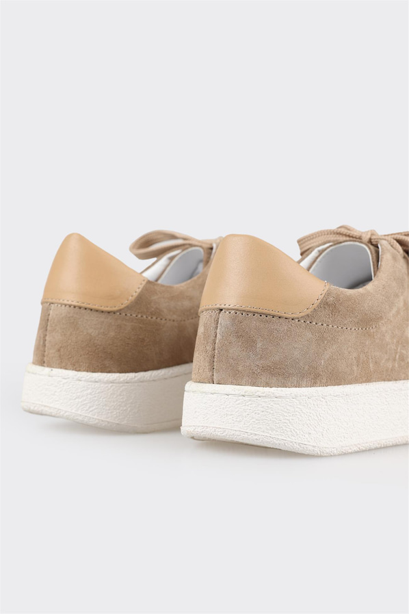 Bej deri erkek spor ayakkabı - Elle Shoes