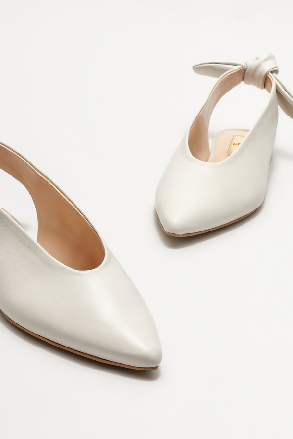 Bej deri kadın babet - Elle Shoes