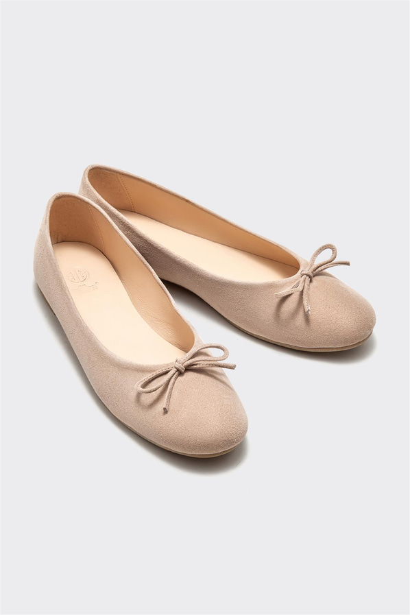 Bej deri kadın babet - Elle Shoes