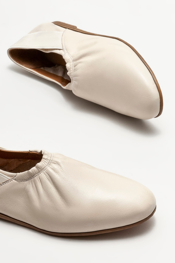 Bej deri kadın babet - Elle Shoes
