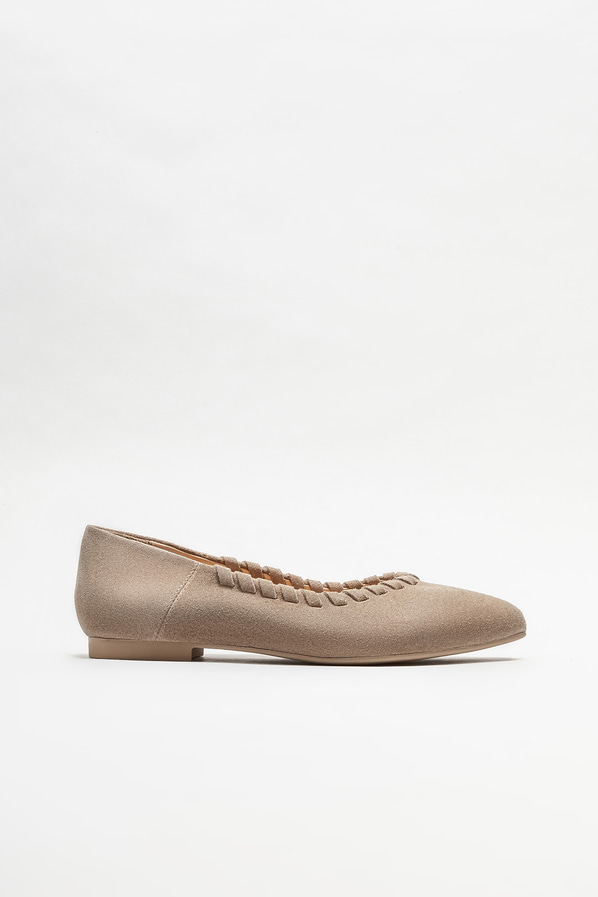 Bej deri kadın babet - Elle Shoes