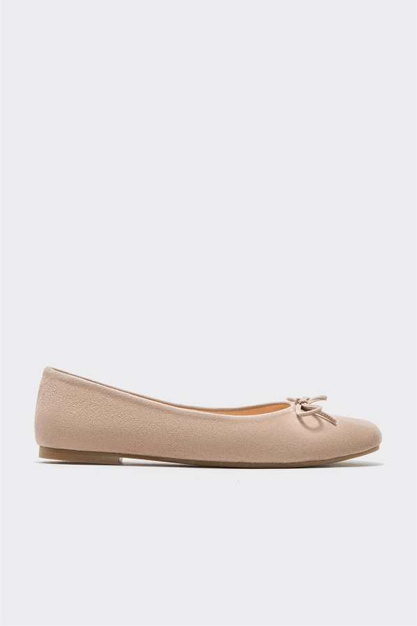 Bej deri kadın babet - Elle Shoes