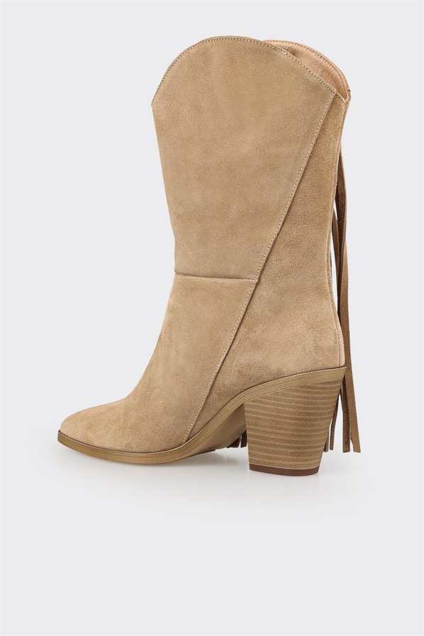 Bej deri kadın bot - Elle Shoes