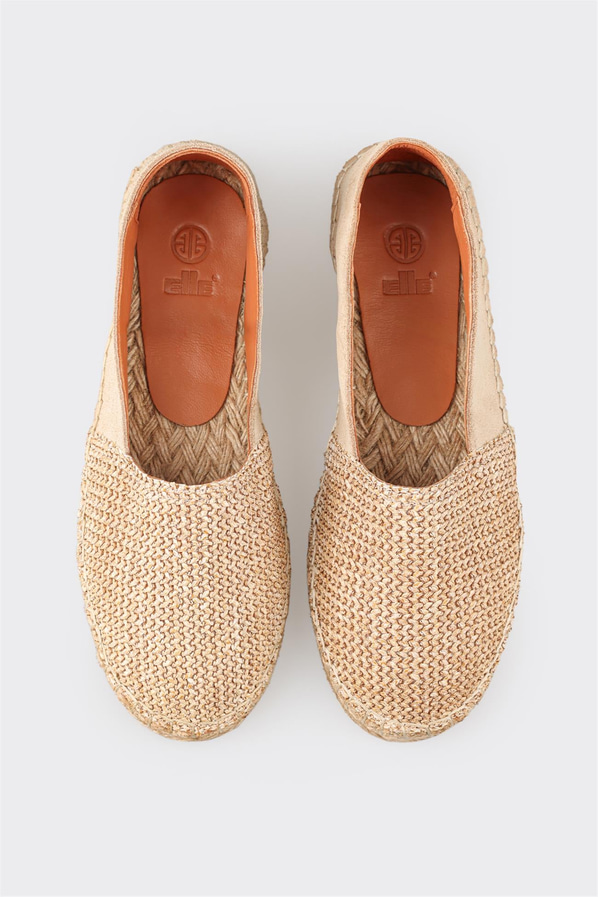 Bej deri kadın espadril - Elle Shoes