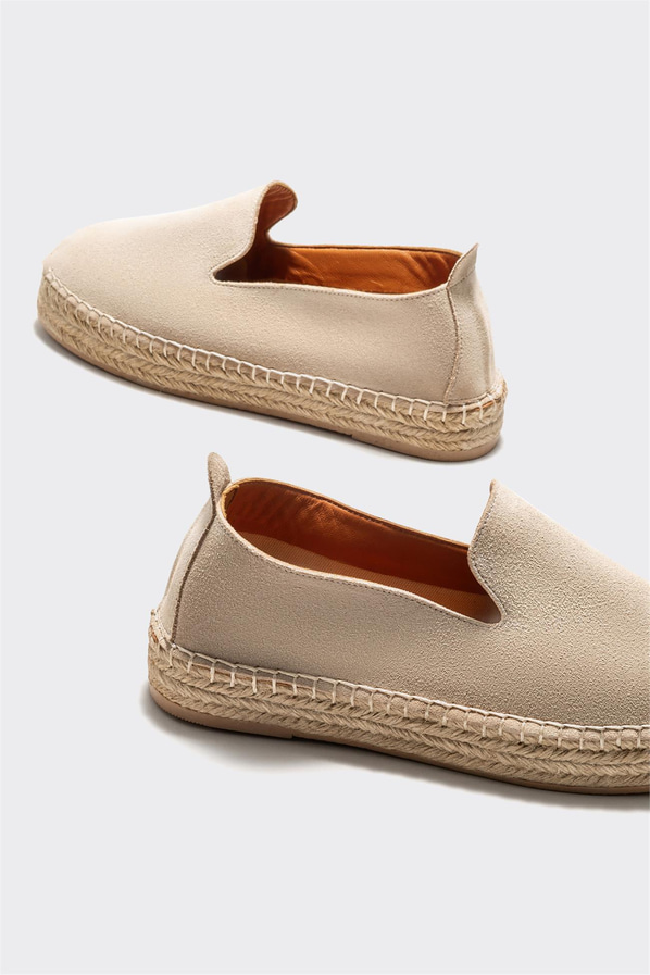 Bej deri kadın espadril - Elle Shoes