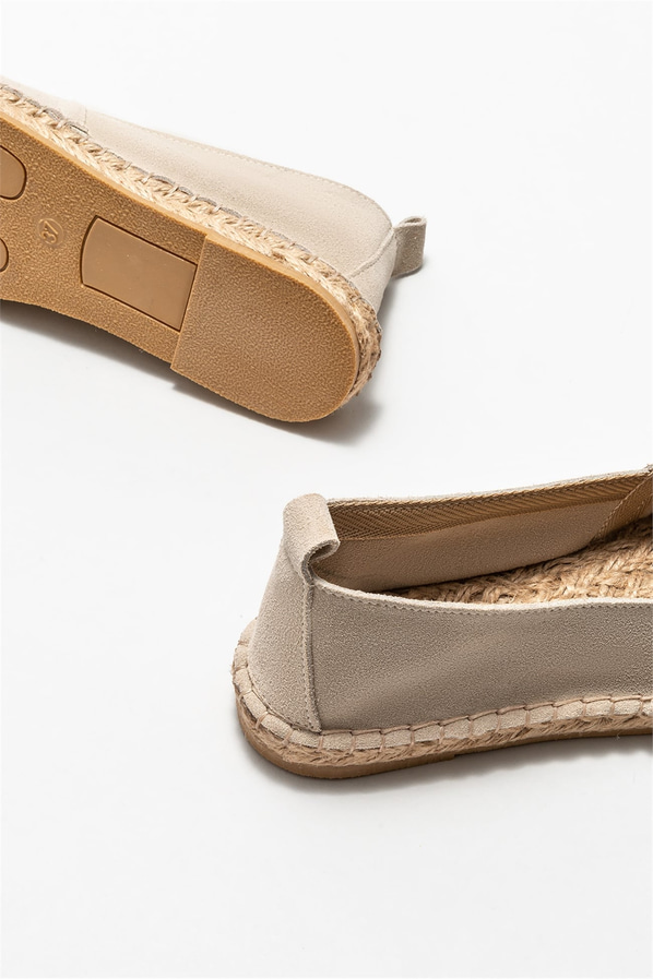 Bej deri kadın espadril - Elle Shoes