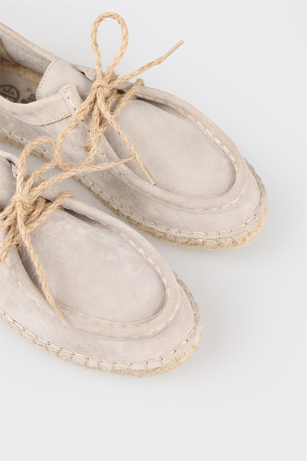 Bej deri kadın espadril - Elle Shoes