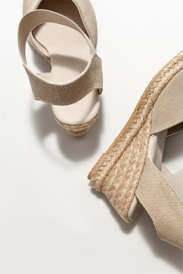 Bej deri kadın espadril - Elle Shoes