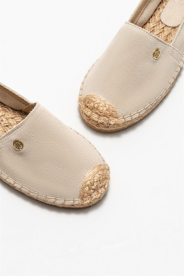 Bej deri kadın espadril - Elle Shoes