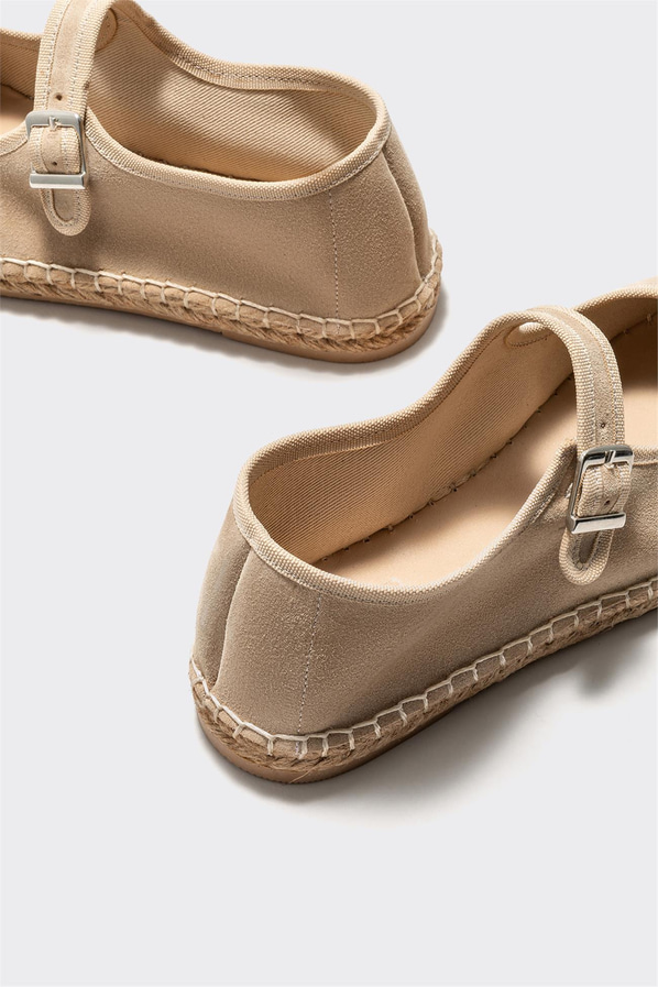 Bej Deri Kadın Espadril