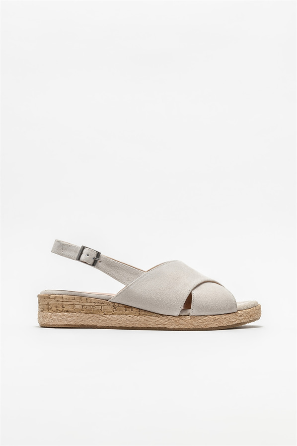 Bej deri kadın espadril - Elle Shoes