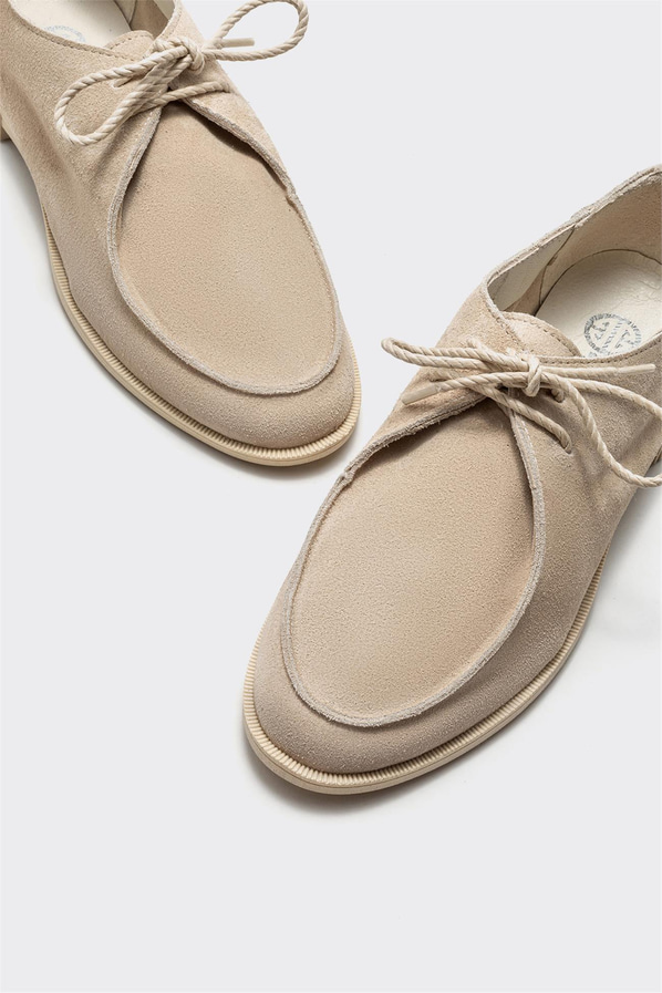 Bej deri kadın ayakkabı, günlük kullanım için - Elle Shoes