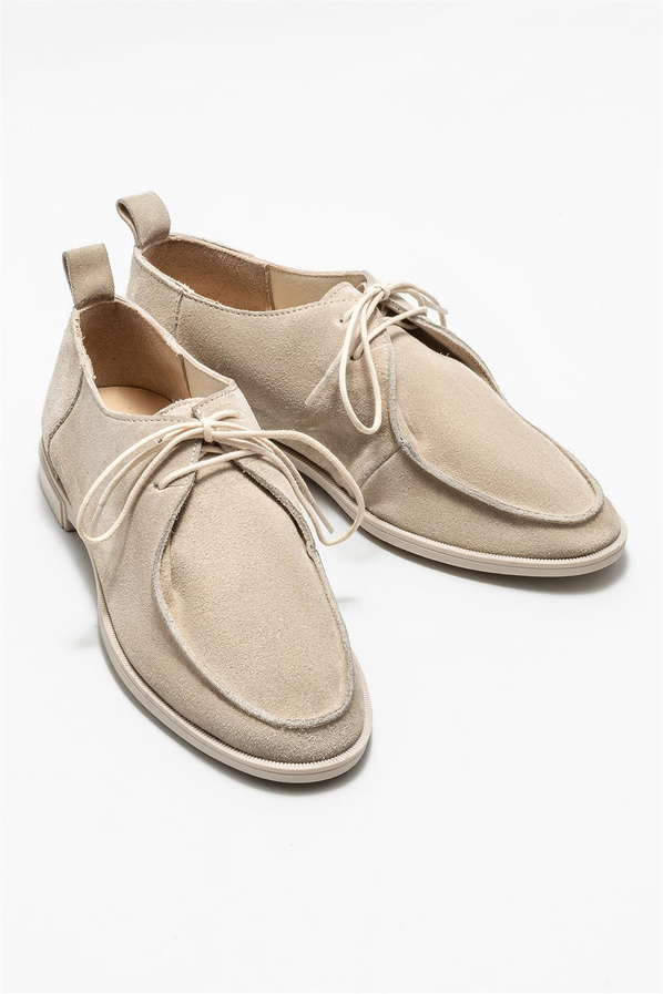 Bej deri kadın ayakkabı, günlük kullanım için - Elle Shoes