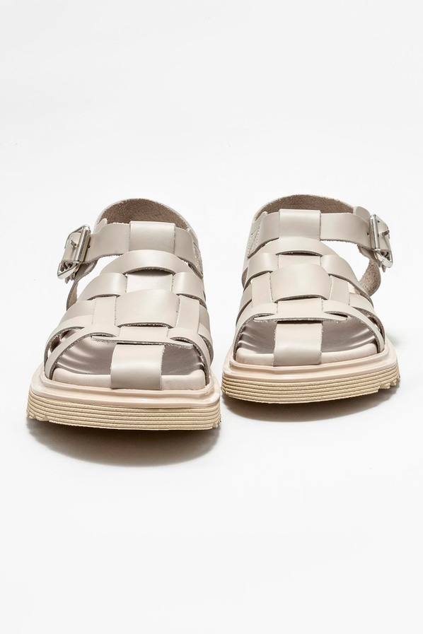 Bej deri kadın düz ayakkabı, günlük kullanım için - Elle Shoes