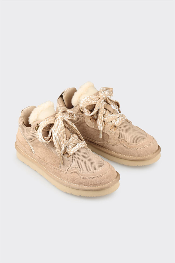 Bej Deri Kadın Günlük Ayakkabı