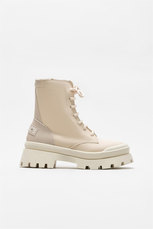 Bej deri kadın günlük bot, günlük kullanım için - Elle Shoes