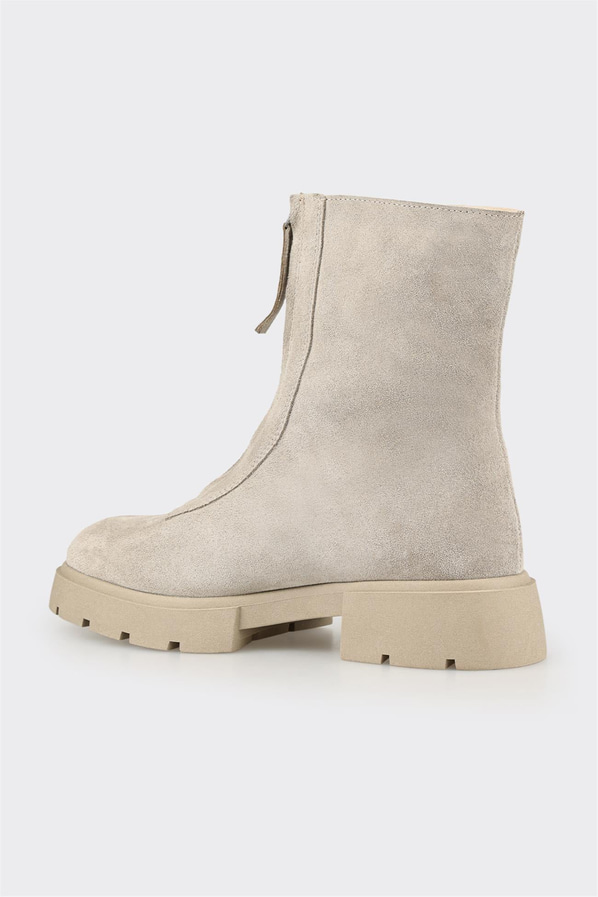 Bej deri kadın bot, günlük kullanım için - Elle Shoes