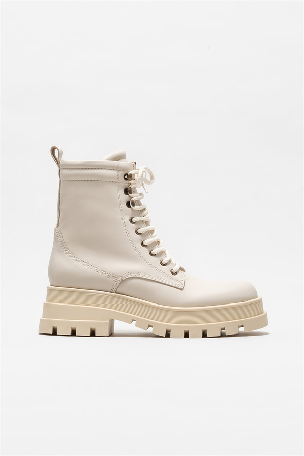 Bej deri kadın günlük bot, günlük kullanım için - Elle Shoes